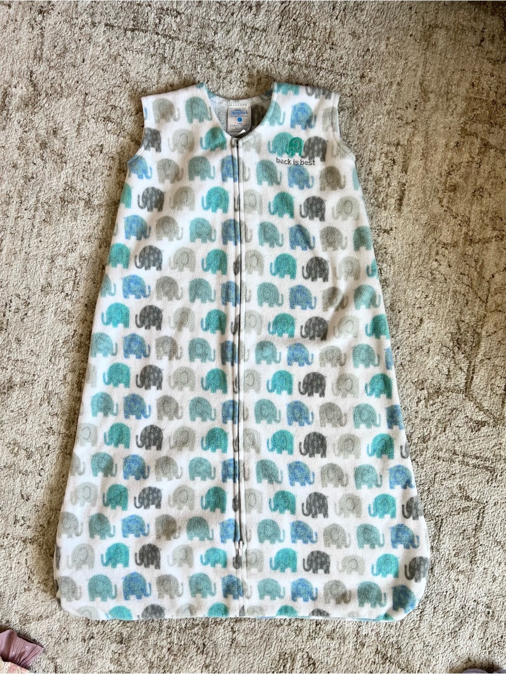 Halo SleepSack Wearable Blanket Fleece 12-18 Months Large Elephants Blue